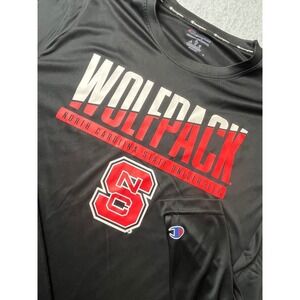 Champion NC State Wolfpack Long Sleeve Athletic T-Shirt Mens XL Black‎